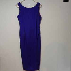 100% Silk Patrick Petite Dress Size 10 Round Slit Vintage Flow Embroidery